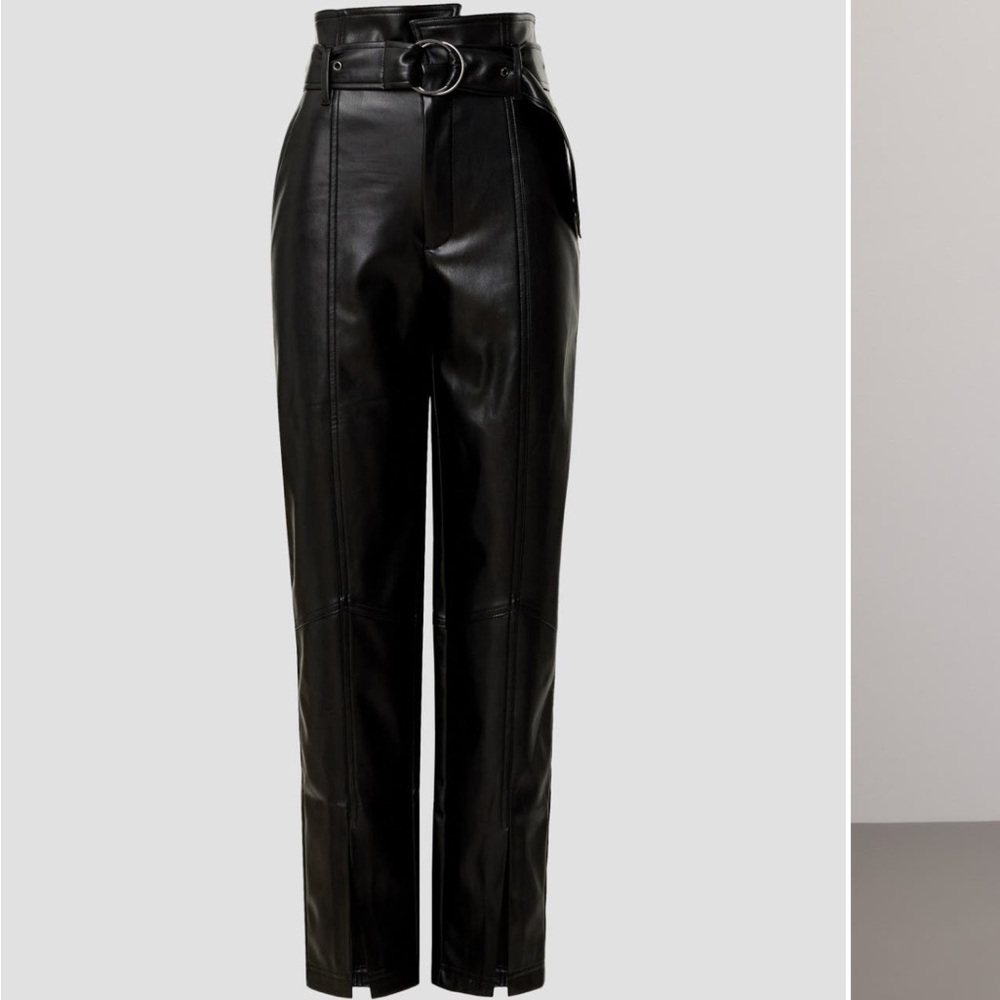Marissa Webb Split Hem Pant in black Faux Leather Size 10